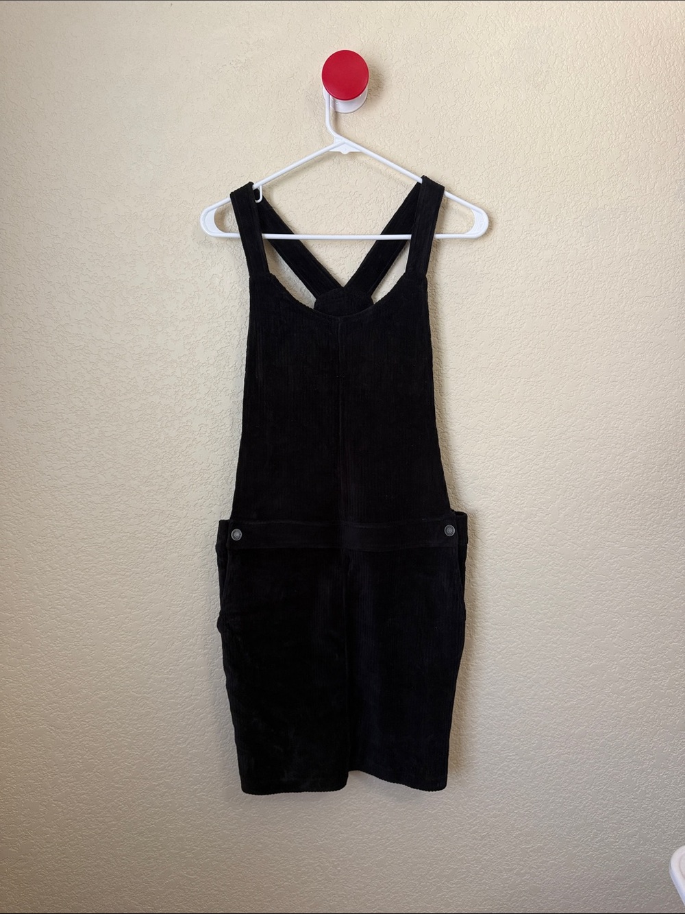 Wallflower Black Corduroy Pinafore Mini Dress